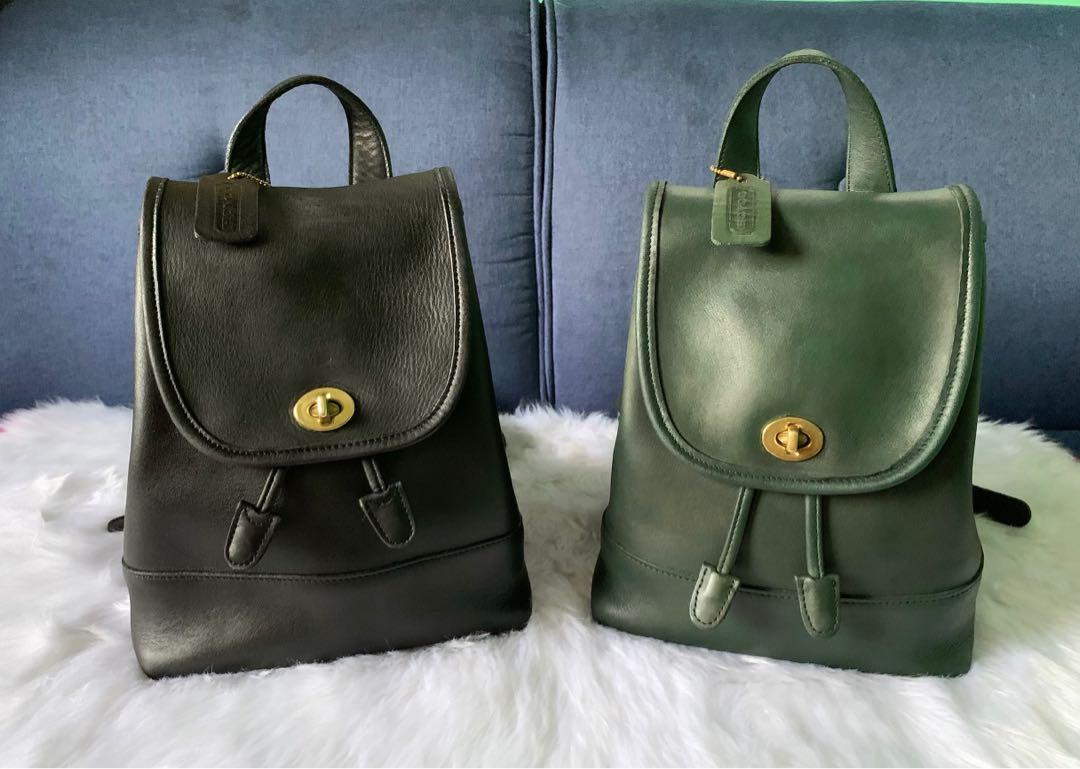Coach Vintage Daypack Backpack🖤💚, Luxury, Bags & Wallets on Carousell