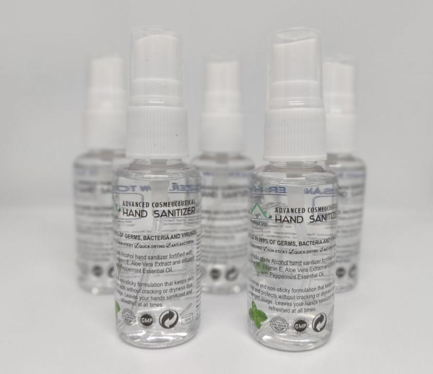 Cosmetic Grade Alcohol Hand Sanitizer With Vitamin B5 Vitamin E Aloe Vera Extract Infused With Peppermint Health Beauty Skin Bath Body On Carousell