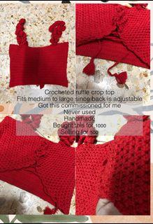 Crocheted ruffle crop top