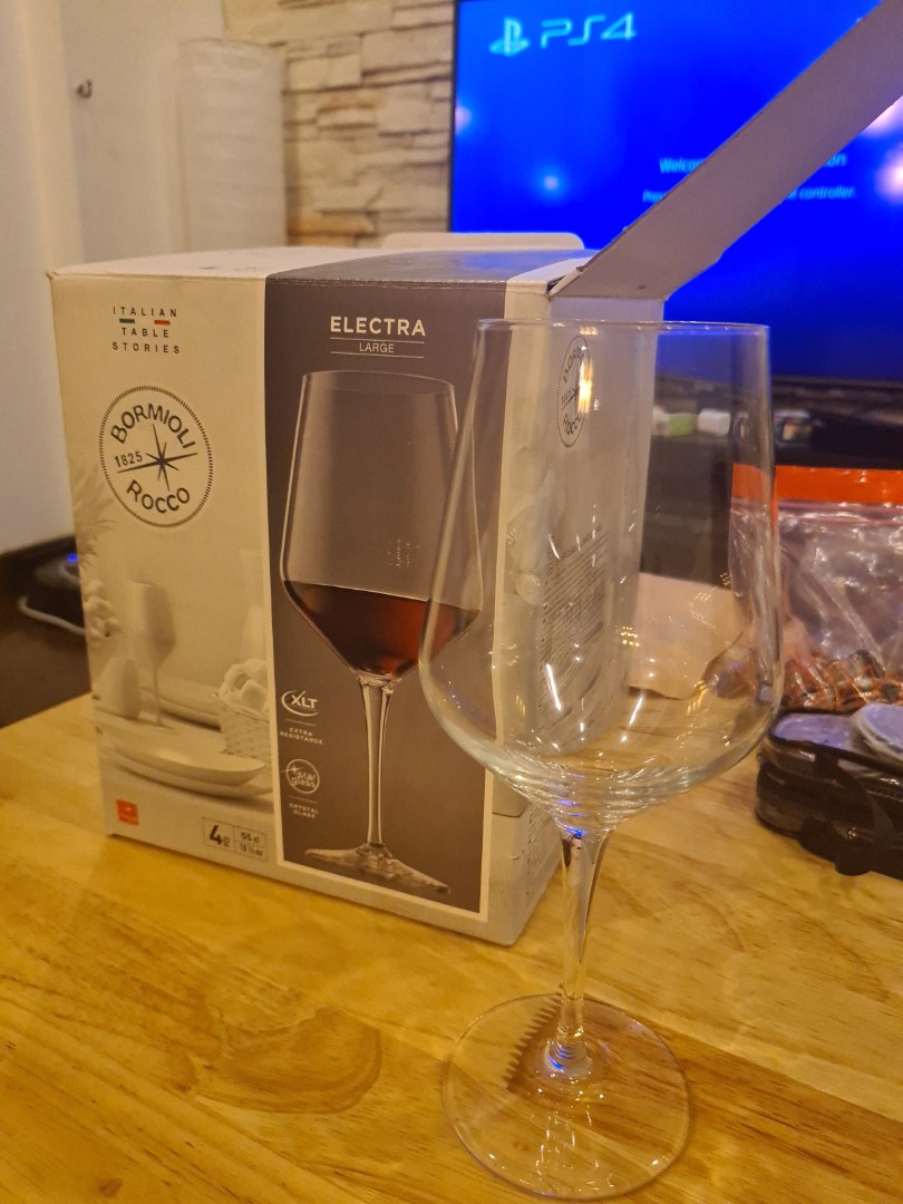 Electra Large Wine Glasses, Furniture & Home Living, Kitchenware & Tableware, Other Kitchenware