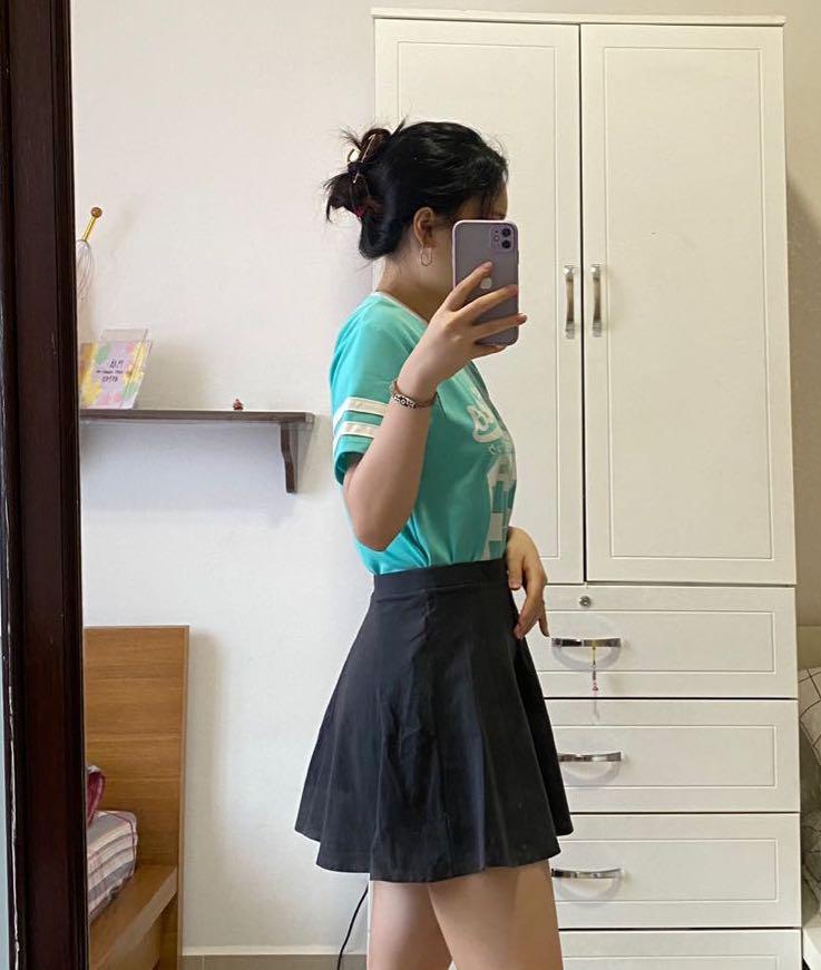 Grey skirt forever 21 top