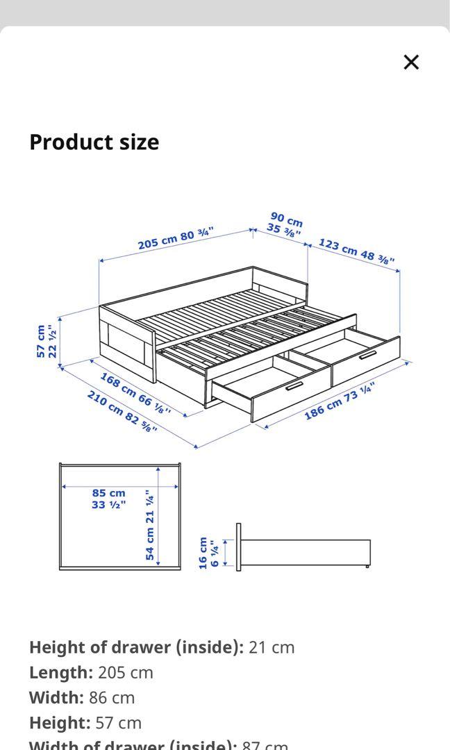 IKEA BRIMNES Daybed with mattress ( SingleQueen), Furniture & Home