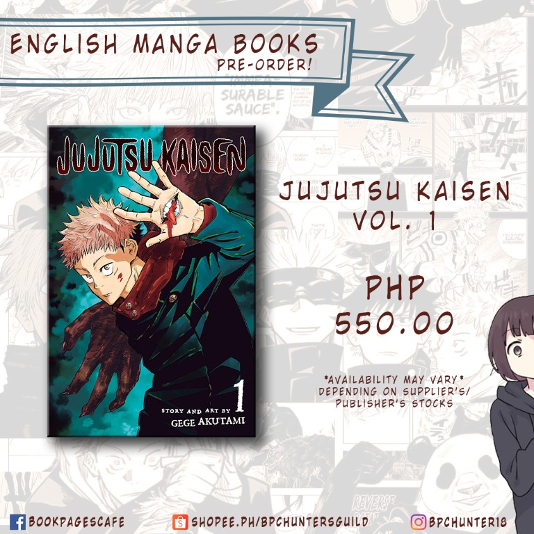 Jujutsu Kaisen English Manga Vol 1 9 Pre Order Hobbies Toys Books Magazines Comics Manga On Carousell