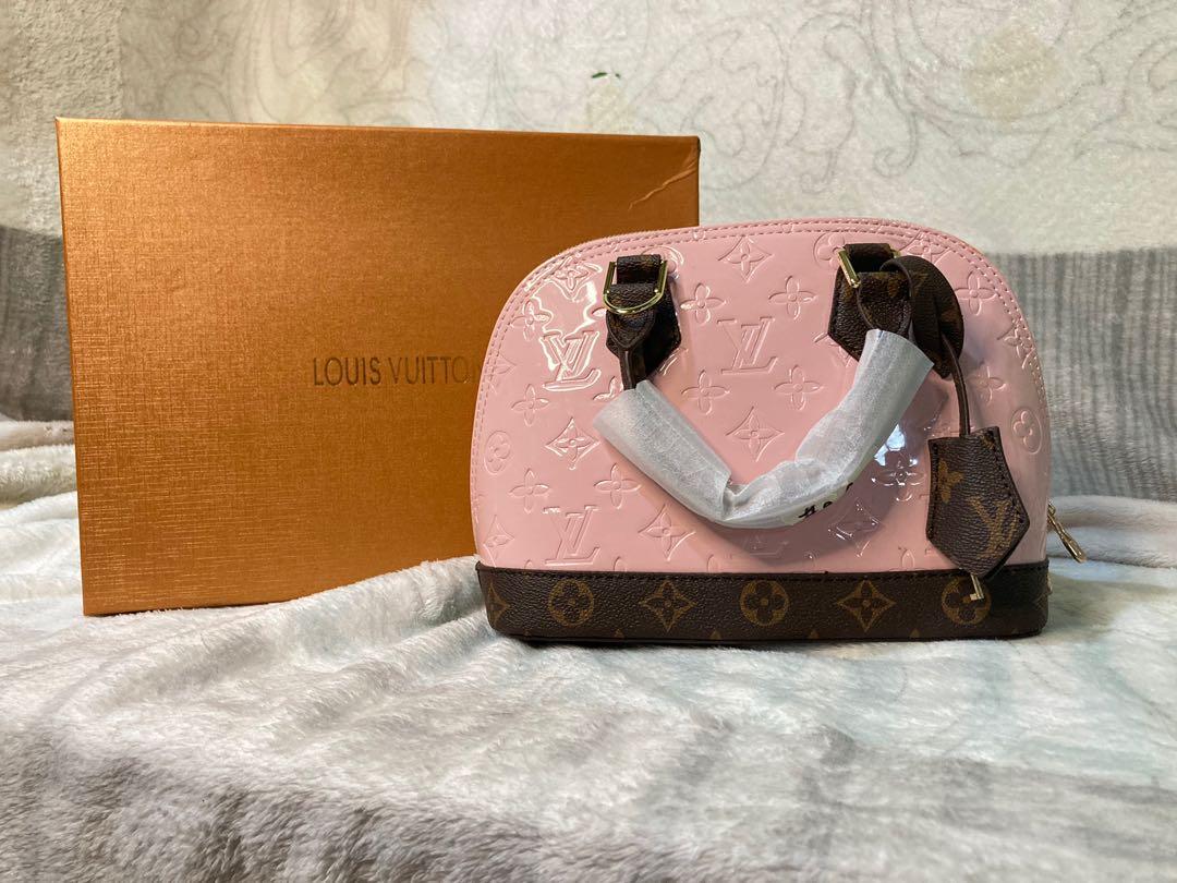 Louis Vuitton Alma BB light pink/ brown handbag, Women's Fashion