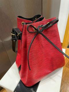 Louis Vuitton Red/Black Epi Leather Petit Noe Bucket Bag
