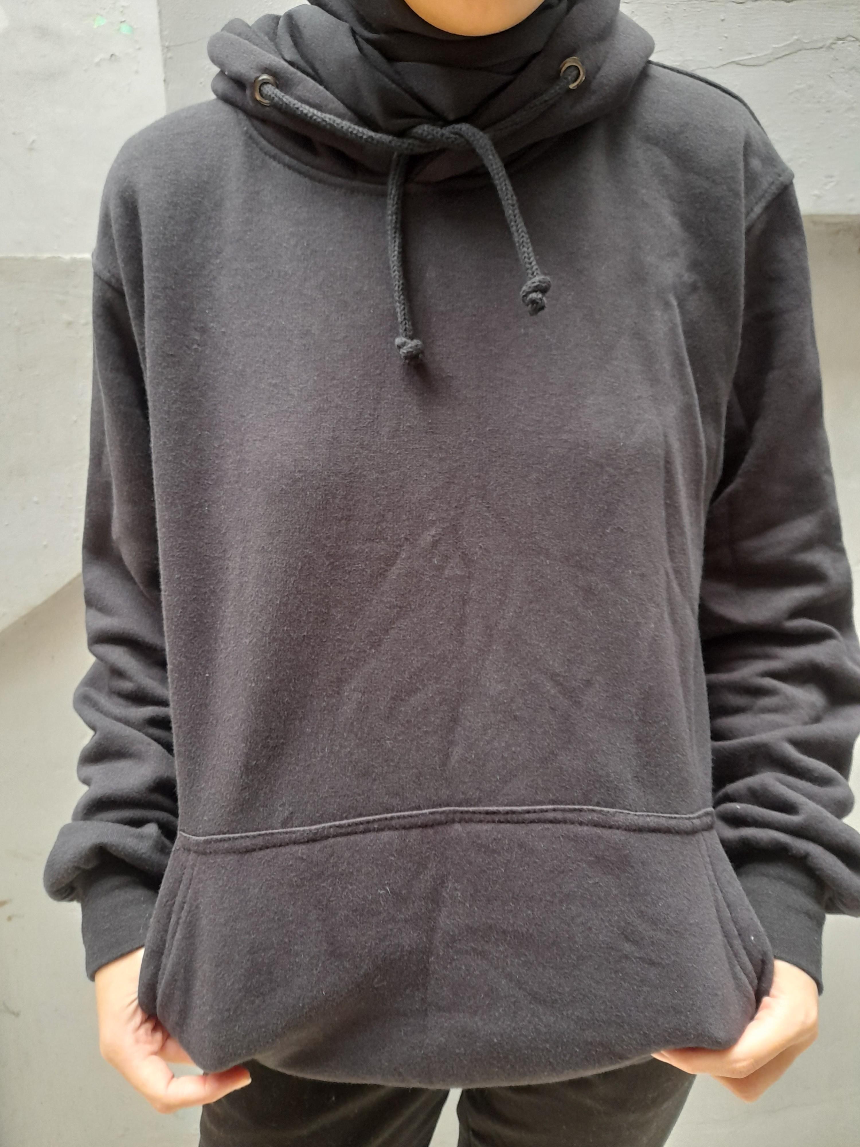 MURAHHHH PREMIUMM H M Hoodie H M warna Black Pekat Ukuran M