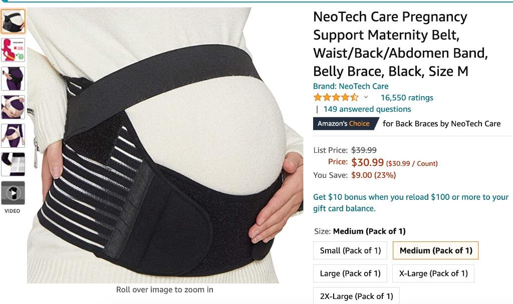 NeoTech Care Pregnancy Support Maternity Belt, Waist/Back/Abdomen