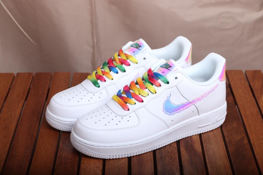 Nike air force 1 top white iridescent