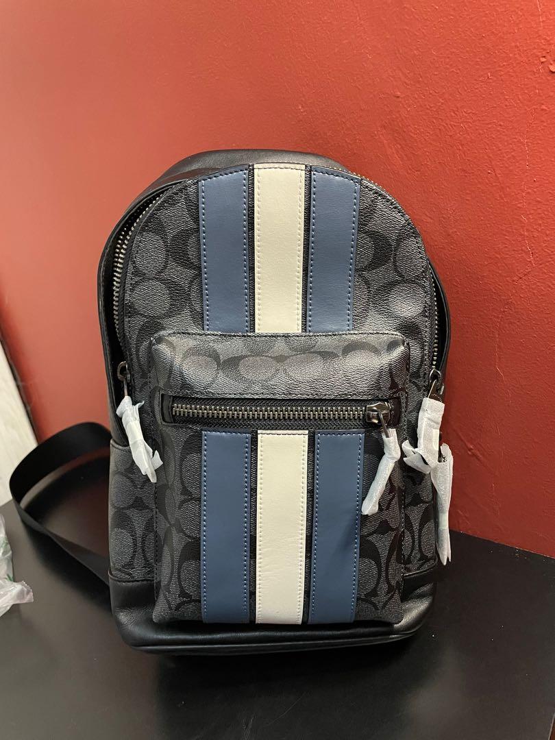 (NWT) COACH - WEST PACK IN SIGNATURE CANVAS WITH VARSITY STRIPE 2999 ...