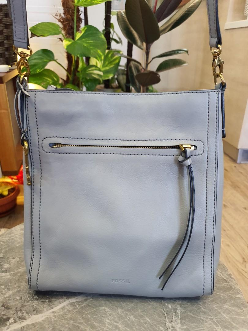 Fossil Gray leather crossbody bag 
