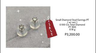 Platinum Small Diamond Stud Earrings