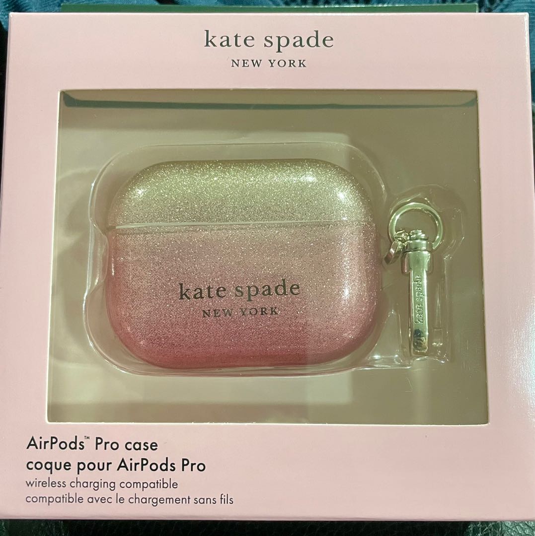 RARE* Kate Spade AirPods Pro Case - glitter ombré pink, Mobile Phones &  Gadgets, Mobile & Gadget Accessories, Cases & Sleeves on Carousell