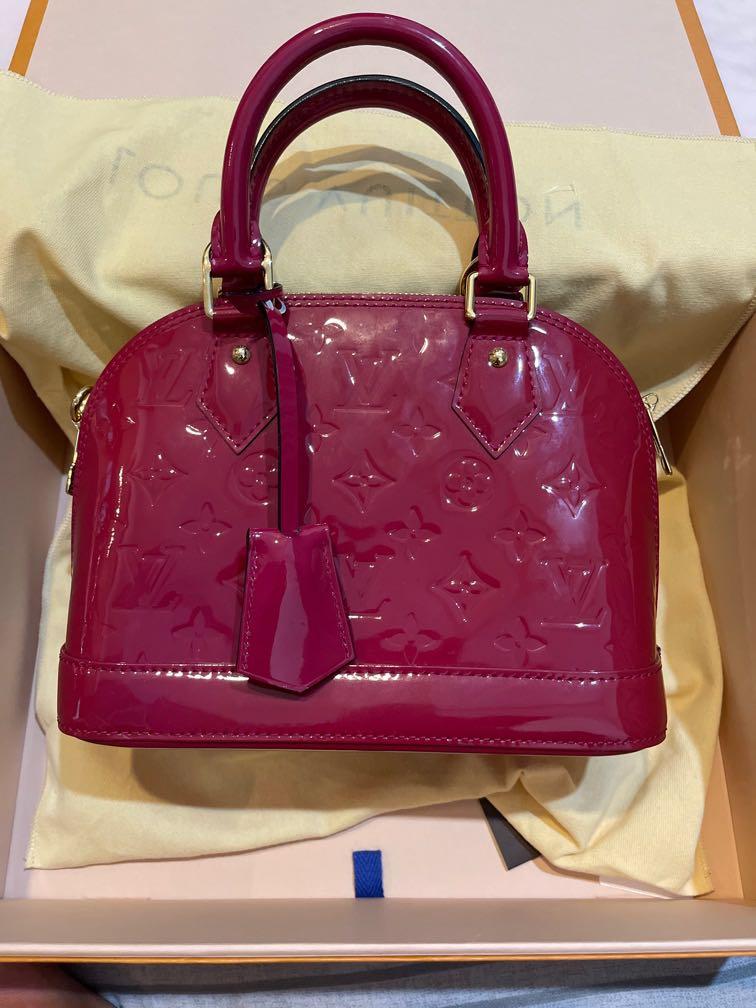 Louis Vuitton Monogram Vernis Alma Bag BB Handbag color pink purple Rare  Color