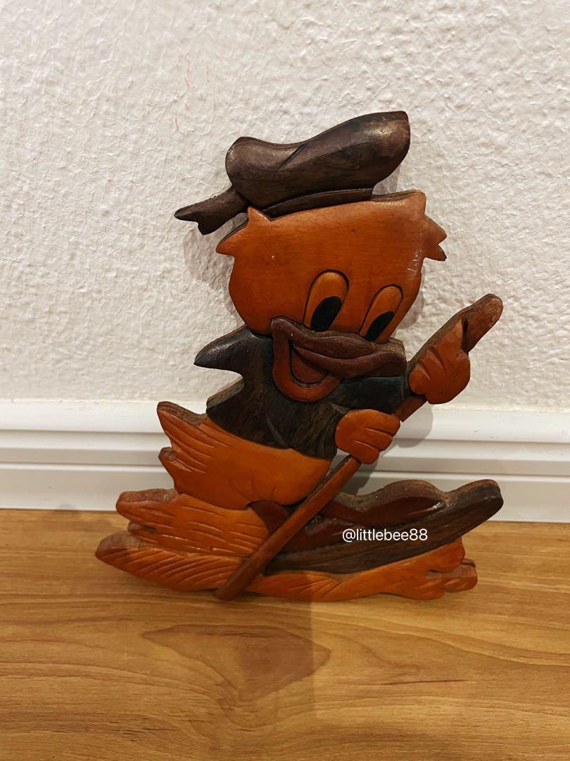 RARE Vintage Disney Wood Carvings Art Intarsias of Donald Duck, Hobbies
