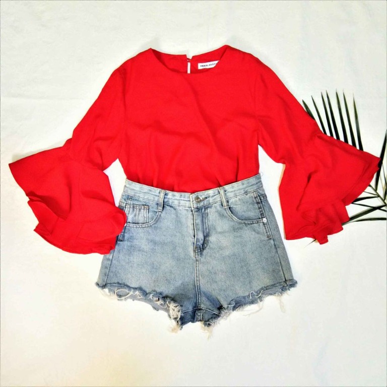 red elegant top