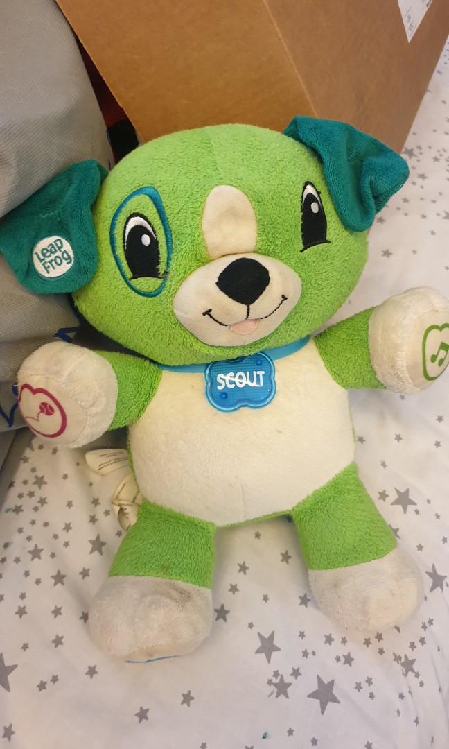Scout Leapfrog (Category: Infant Playtime) located in Taguig. Submitted by coyprincess (Listing ID 1075553089, Image 1). Description: Great toy for stimulation. a lot of phrases to teach babies words and can customize with babies name. just plug jack from the battery housing in the back. perfect working condition just need to change battery. Needs cleaning due to storage. original price 1,999.