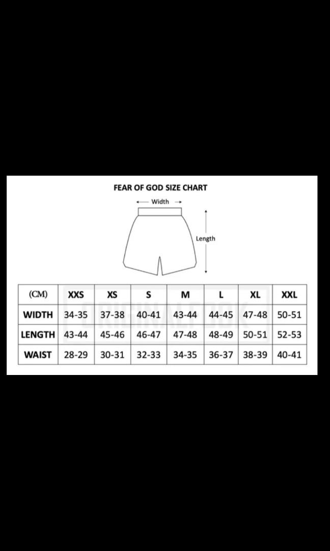 Fog essentials clearance sweatpants sizing chart