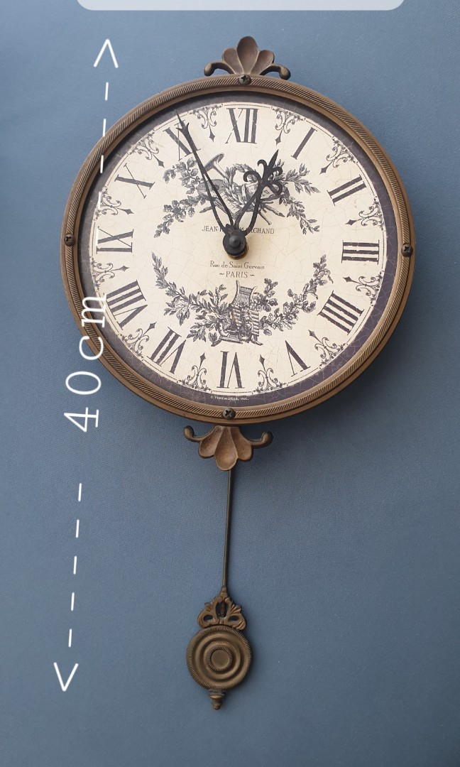 TIMEWORKS Inc Parisian Style Pendulum Wall Clock, Hobbies & Toys