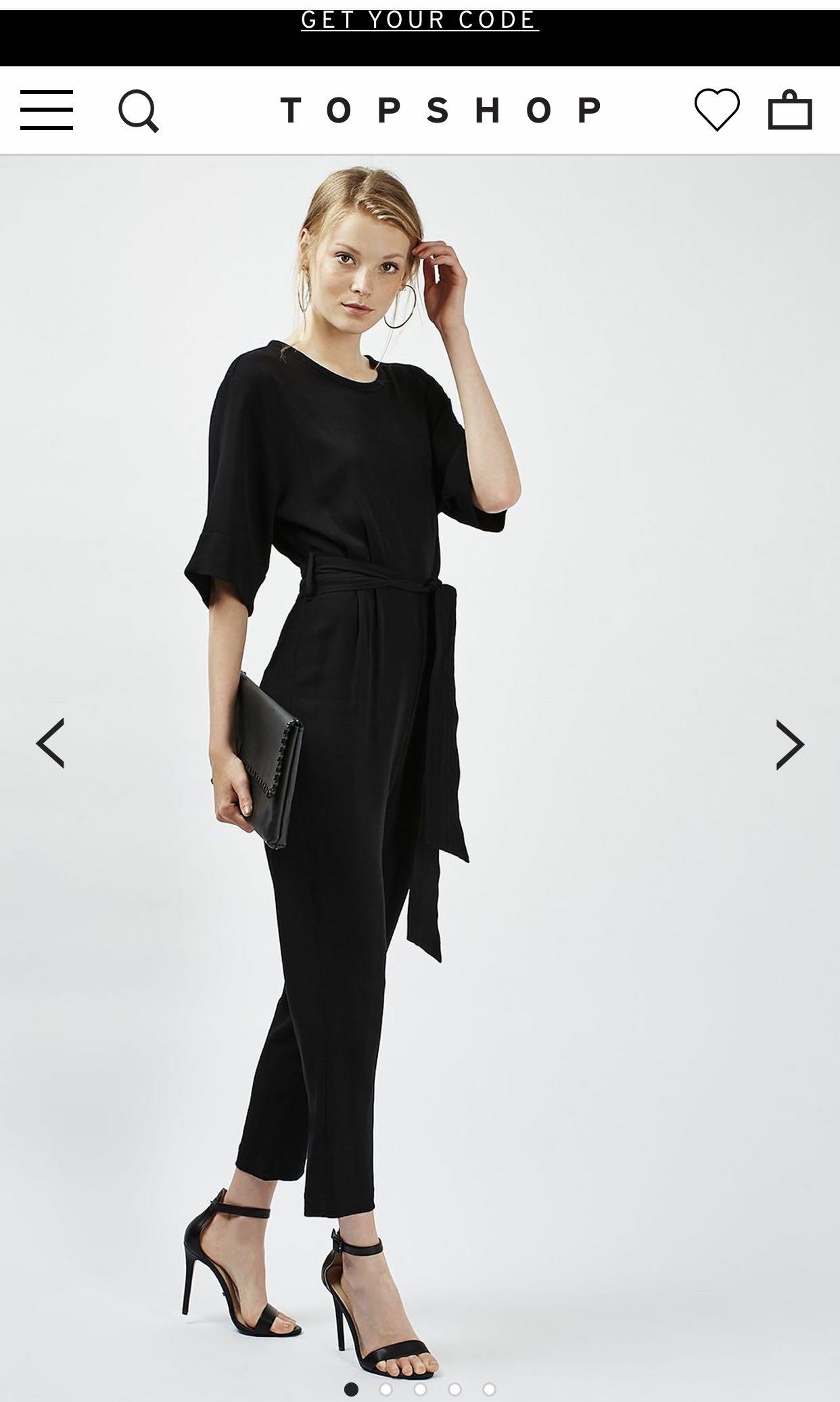 TOPSHOP BLACK JUMPSUIT (Category: Jumpsuits) located in Cavite. Submitted by istinej (Listing ID 1075611815, Image 2). Description: can fit S-M bought in SG.