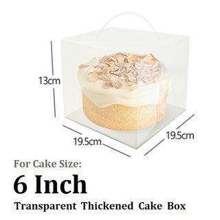 Transparent cake box with handle - 6 inches