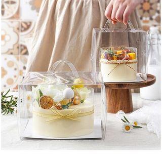 Transparent cake box with handle - 8 inches
