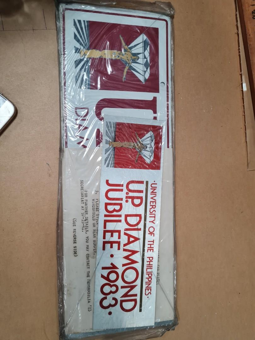 UP Commemorative vintage plate number (Category: Vintage Collectibles) located in Quezon City. Submitted by lobaman (Listing ID 1075680822, Image 2). Description: c1983 UP1414 Special Commerative plate number in mint condition..