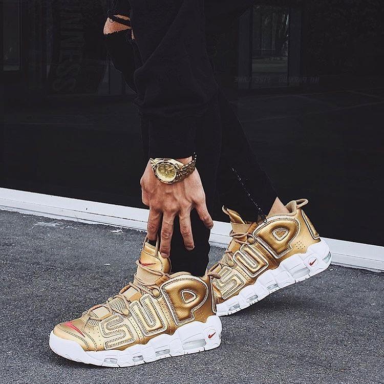 Nike Air More Uptempo Supreme Suptempo Gold