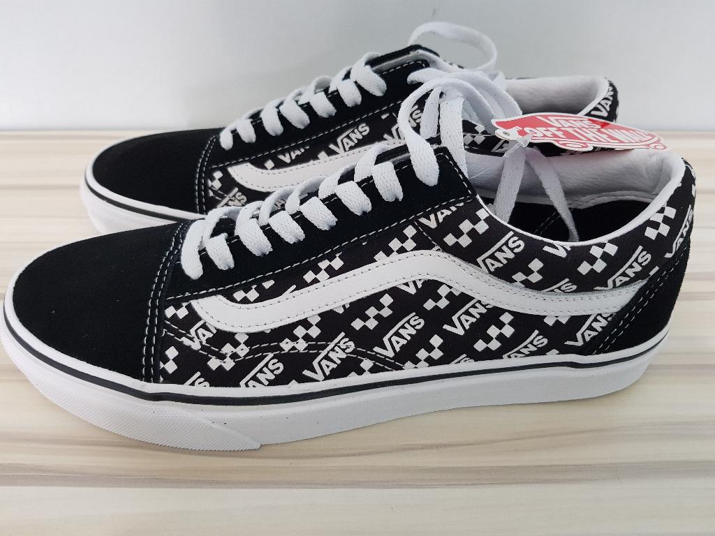 Vans Old Skool Logo Repeat Black True White US8