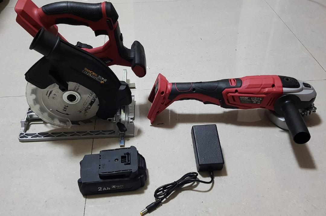 Workzone cordless circular saw and angle grinder Commercial Industrial Construction Tools Equipment on Carousell