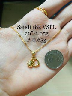 (001) 18k Saudi Gold Necklace w/ pendant
