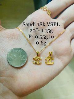 (007) 18k Saudi Gold Necklace w/pendant