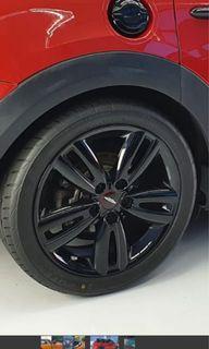 17” jcw rims for sale, come with few months old re004 tyres