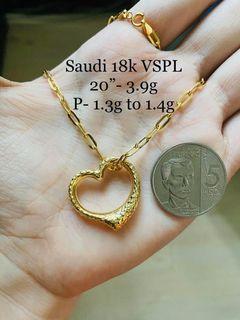 (005) 18k Saudi Gold Necklace 20" w/ pendant 