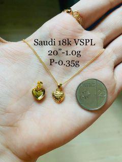 (003) 18k Saudi Gold Necklace 20"w/pendant 