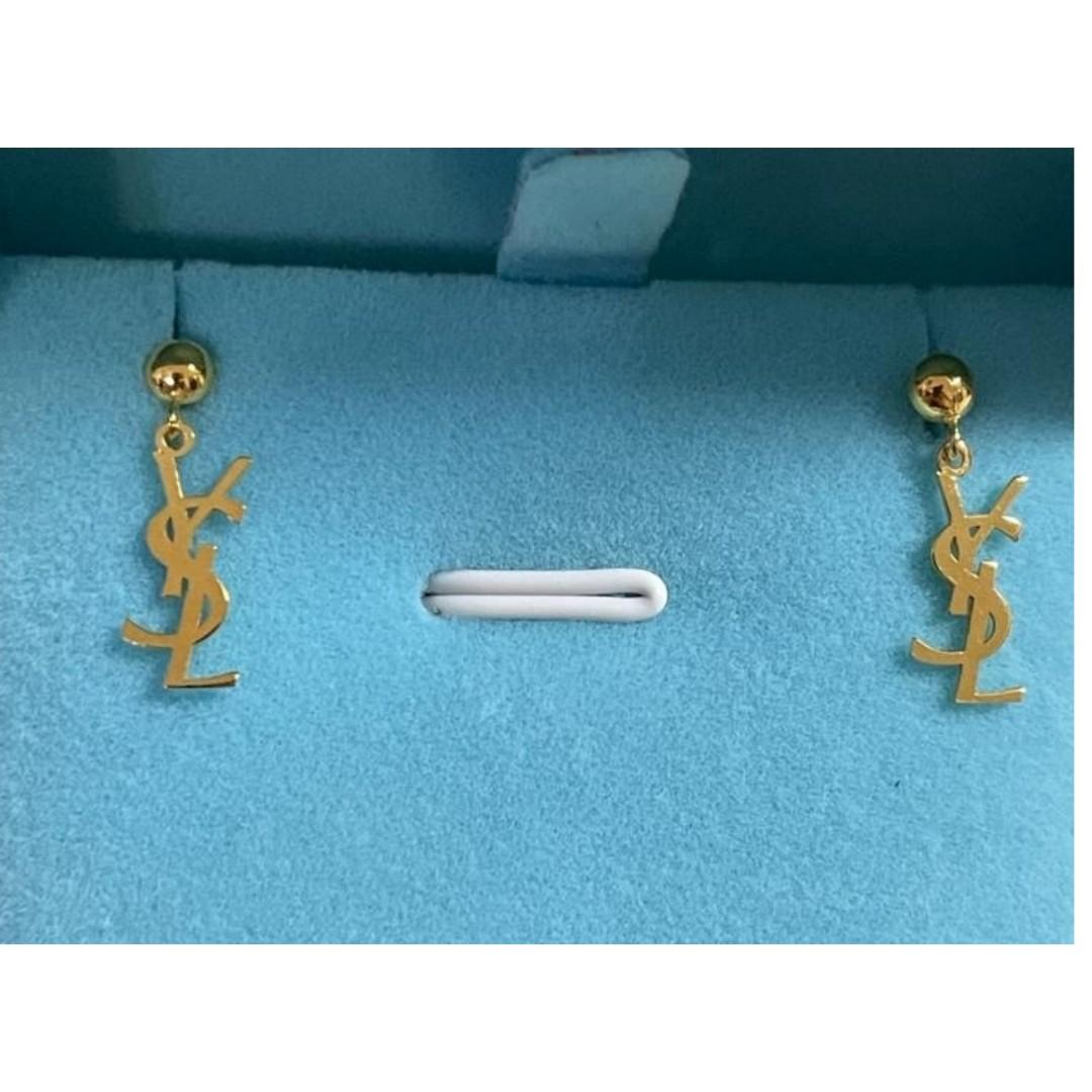Gold ysl earrings store