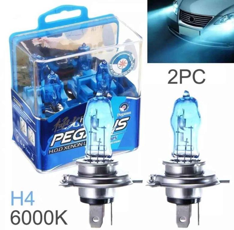 2Pcs H4 100W 4500K Car Xenon Gas Halogen Headlight Headlamp Lamp Bulbs Blue  Shell