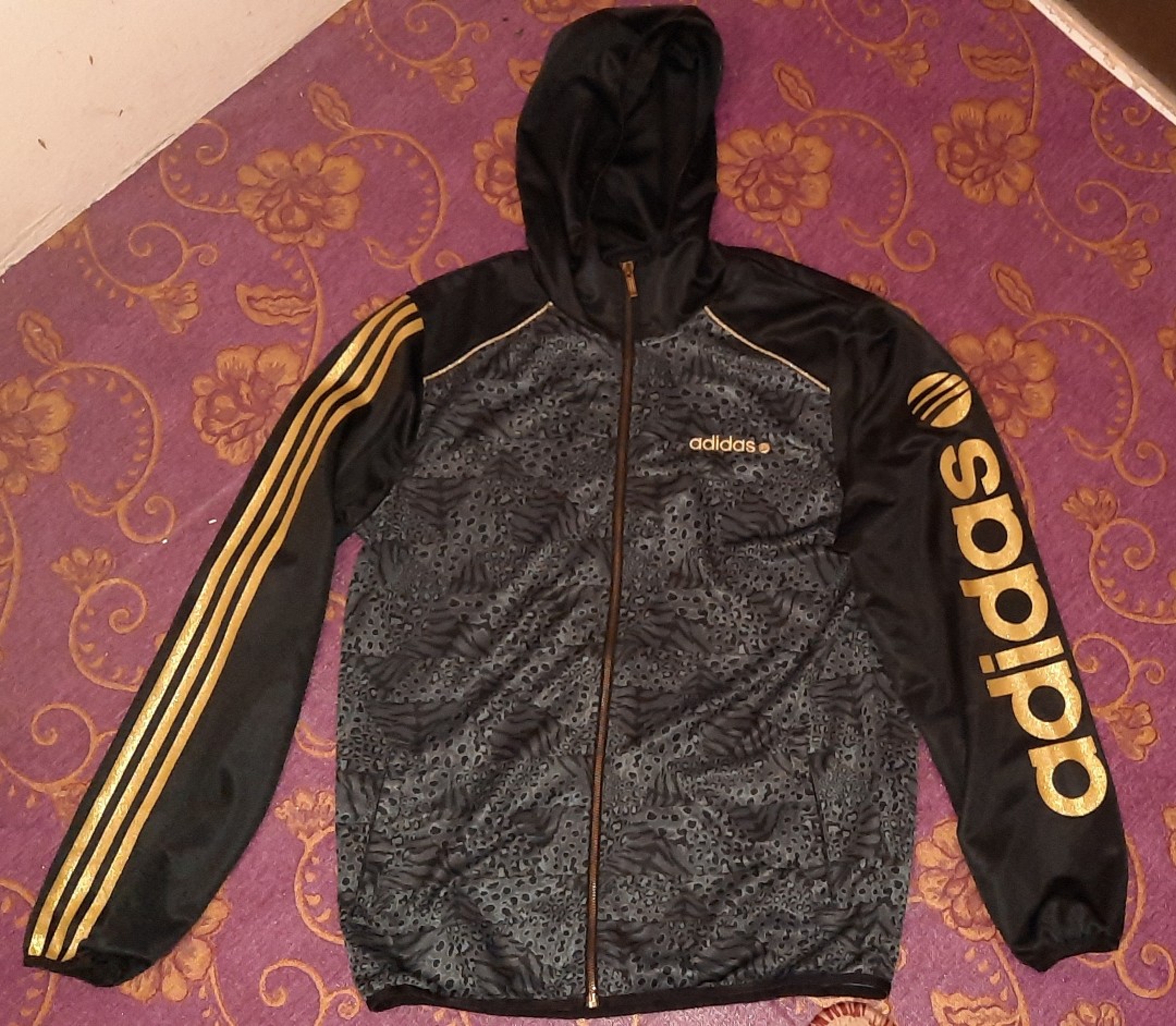 Adidas Neo Label Hoodie Black Gold Men s Fashion Tops Sets