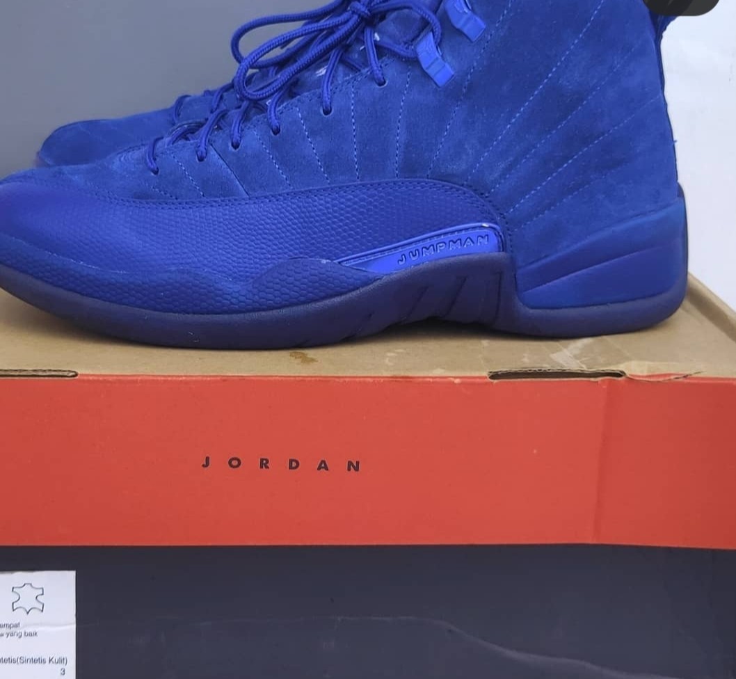 🔵Air Jordan 12 Deep Royal Blue, Fesyen 