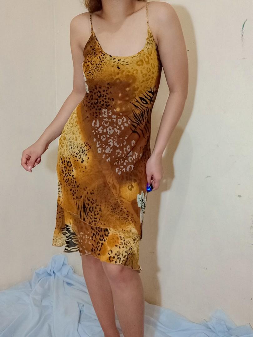 Download Animal Print Layered Dress Women S Fashion Dresses Sets Dresses On Carousell