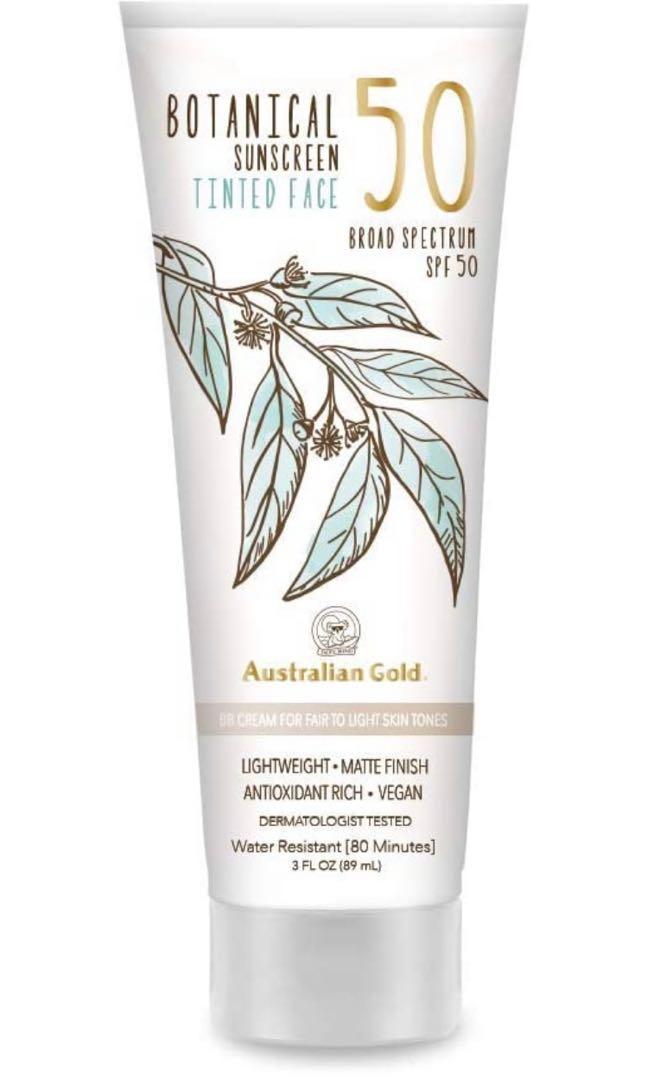 Australian Gold Botanical Sunscreen Tinted Face BB Cream SPF 50, Beauty