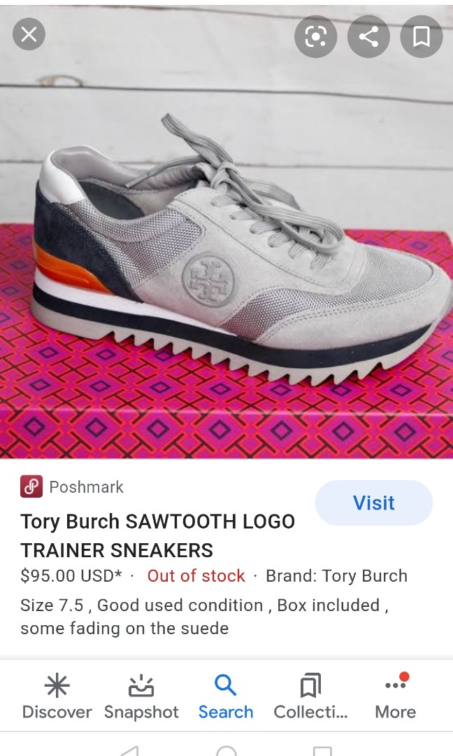 Authentic Tory Burch Sawtooth Sneakers, Women's Fashion, Footwear, Sneakers  on Carousell