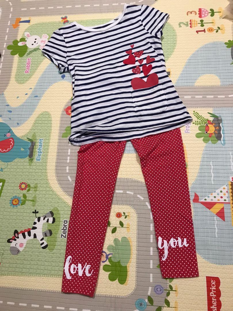 Carter S Love You Baby Girl Top And Bottom Set 2 3t Babies Kids Girls Apparel 1 To 3 Years On Carousell