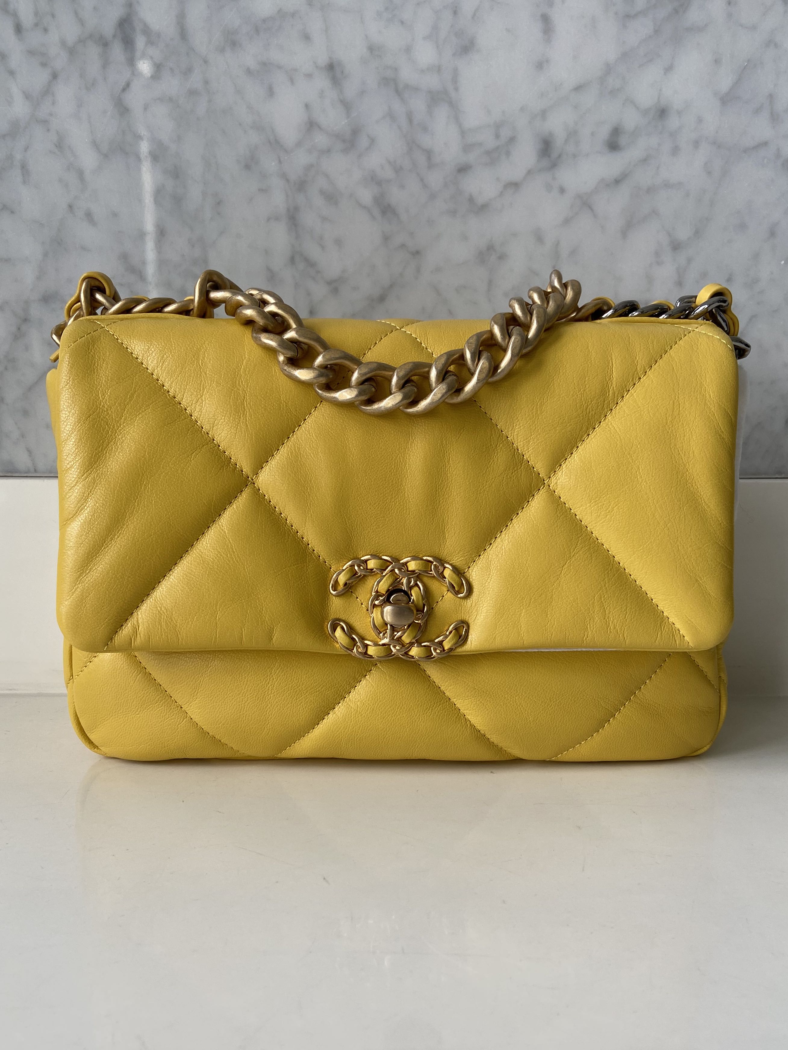 Chanel Chanel 19 Handbag AS1160 B09049 NJ544 , Yellow, One Size