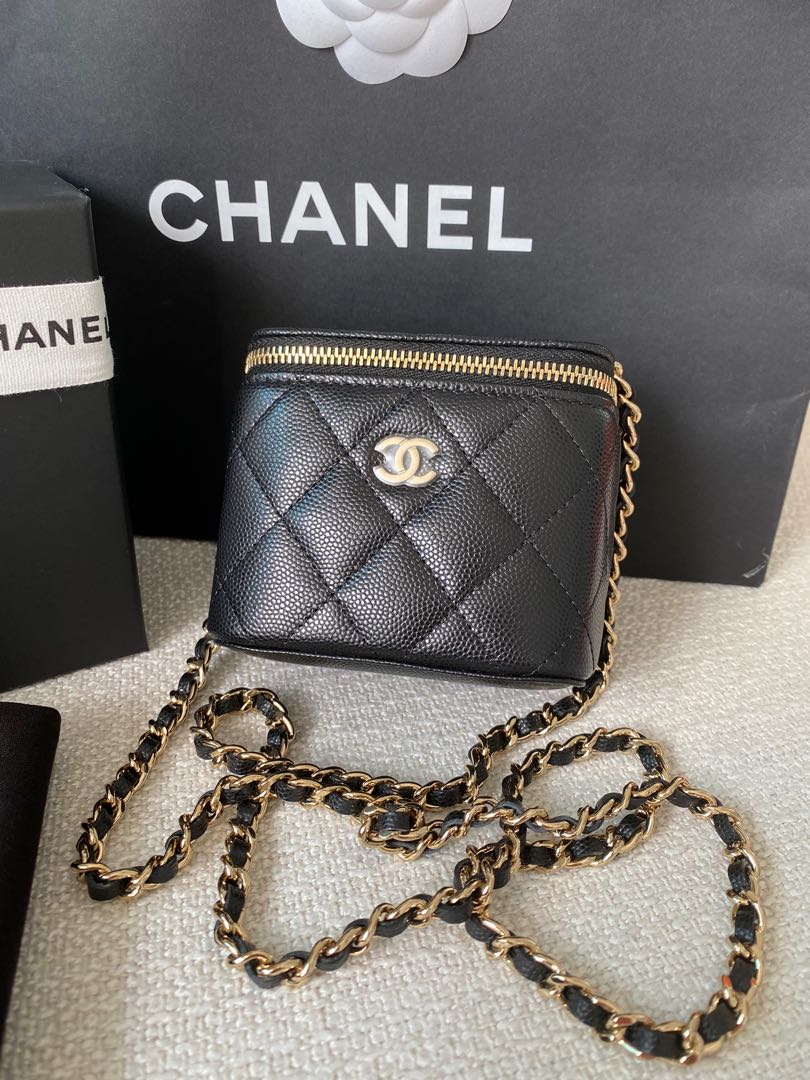CHANEL Black Caviar Mini Vanity Sling Bag 100% AUTHENTIC+BRAND NEW!  #AP1340, Luxury, Bags & Wallets on Carousell