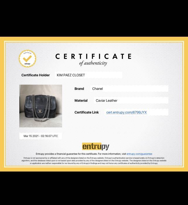 Entrupy certificate chanel clearance