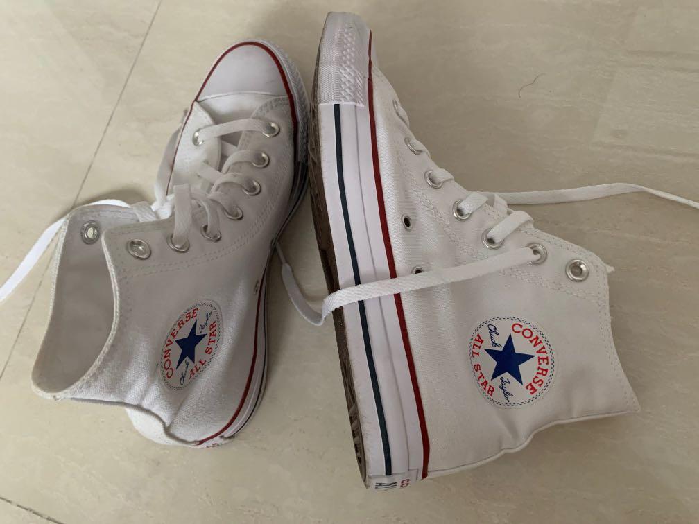 Converse chuck Taylor All Star HI-Optical White-M7650C, Women's Fashion,  Footwear, Sneakers on Carousell