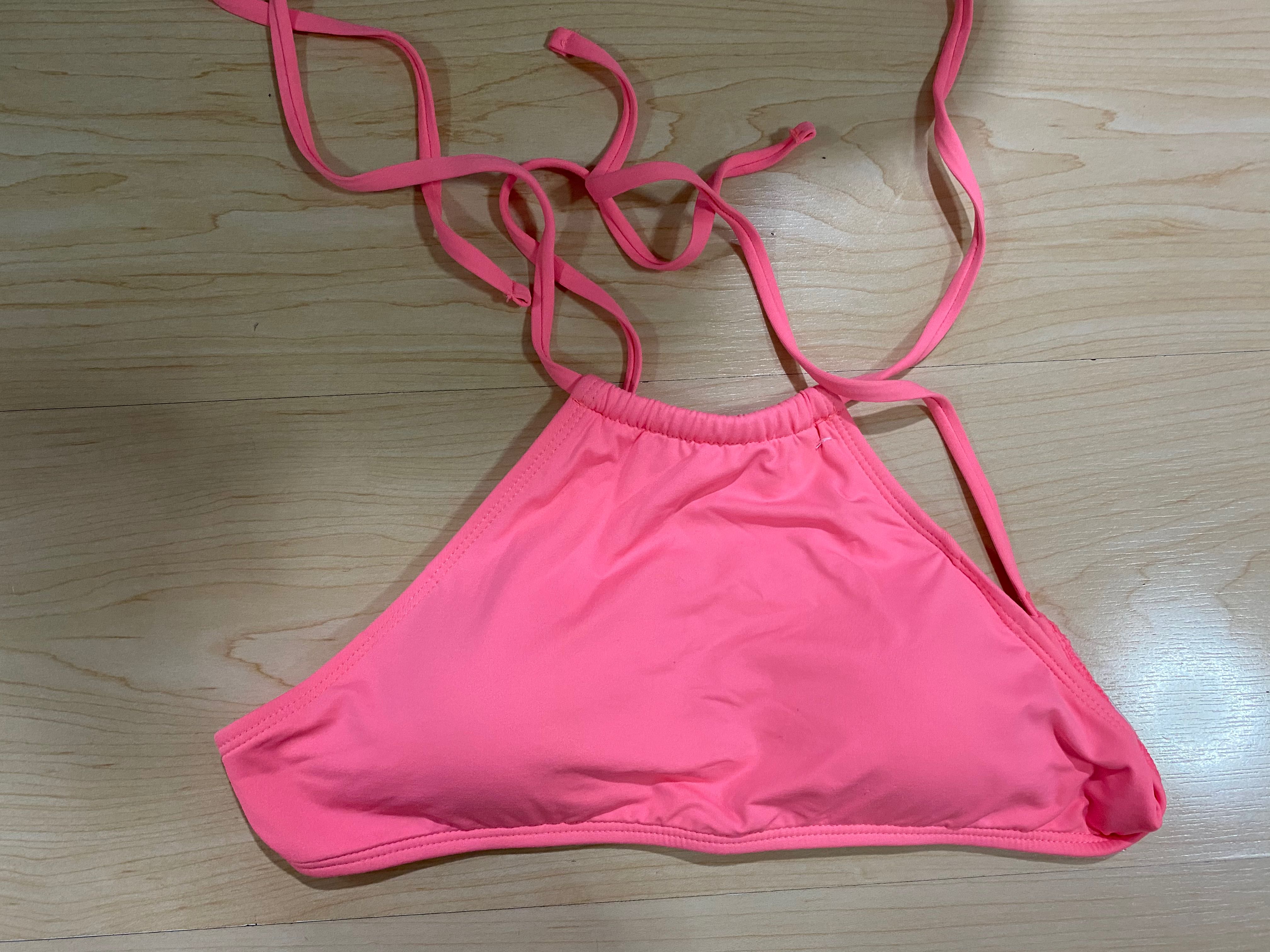 neon pink bathing suit top