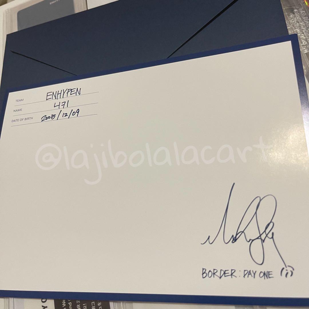 Enhypen signature postcard Jay and Ni-Ki, Hobbies & Toys, Memorabilia