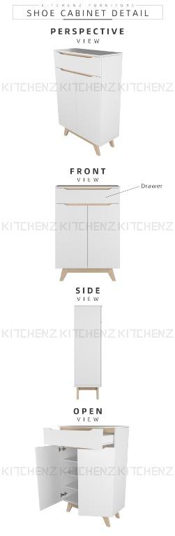 3Ft Shoe Cabinet Modernist Design Shoe Rack (Self-assembly), Furniture ...