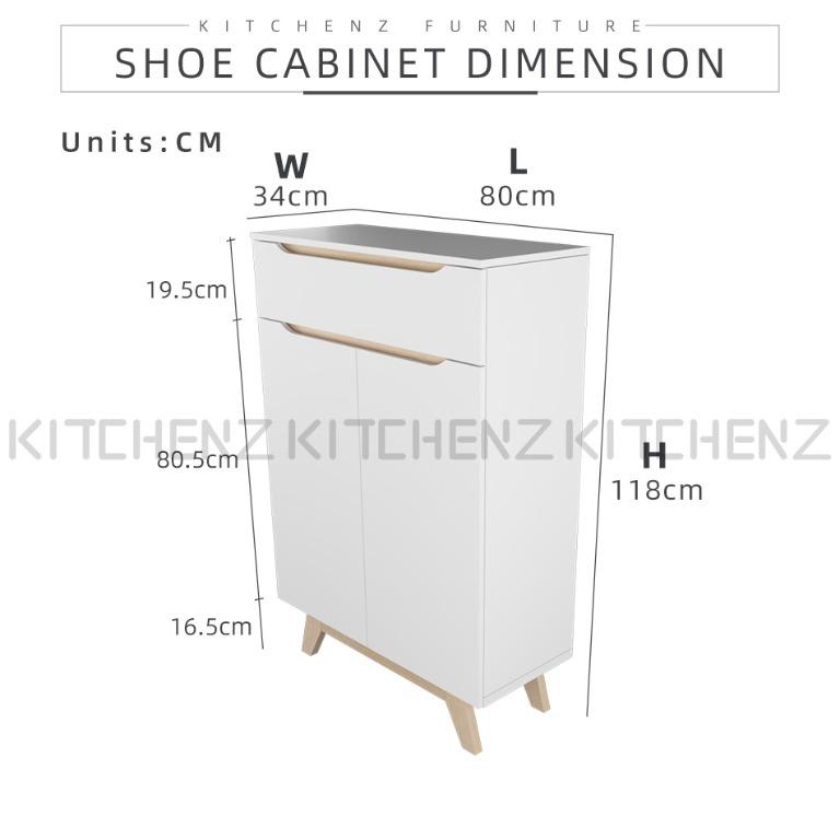 3Ft Shoe Cabinet Modernist Design Shoe Rack (Self-assembly), Furniture ...